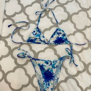 Blue Floral Bikini